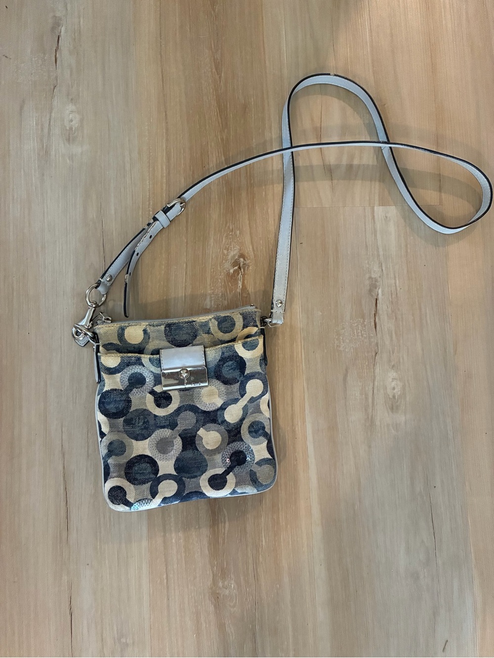 Coach Denim Sequins Crossbody